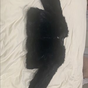 Black fux fur bomber Jacket